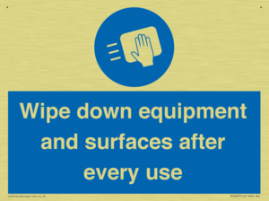 Wipe down equipment and surfaces after every use